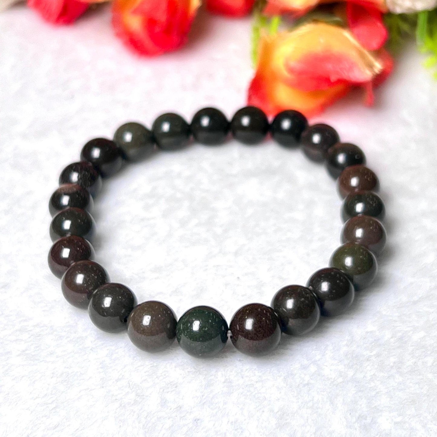 Black Jasper Stone Bracelet l Stretchable Bracelet l Unisex Bracelet l 8 MM Bracelet