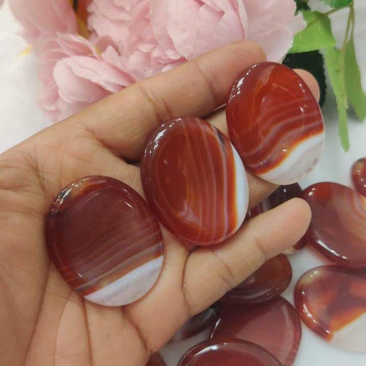 Red Sulemani Worry Stone – Crystal Worry Stone – Pocket Stone – Healing Crystal - 4.5x3.5cm