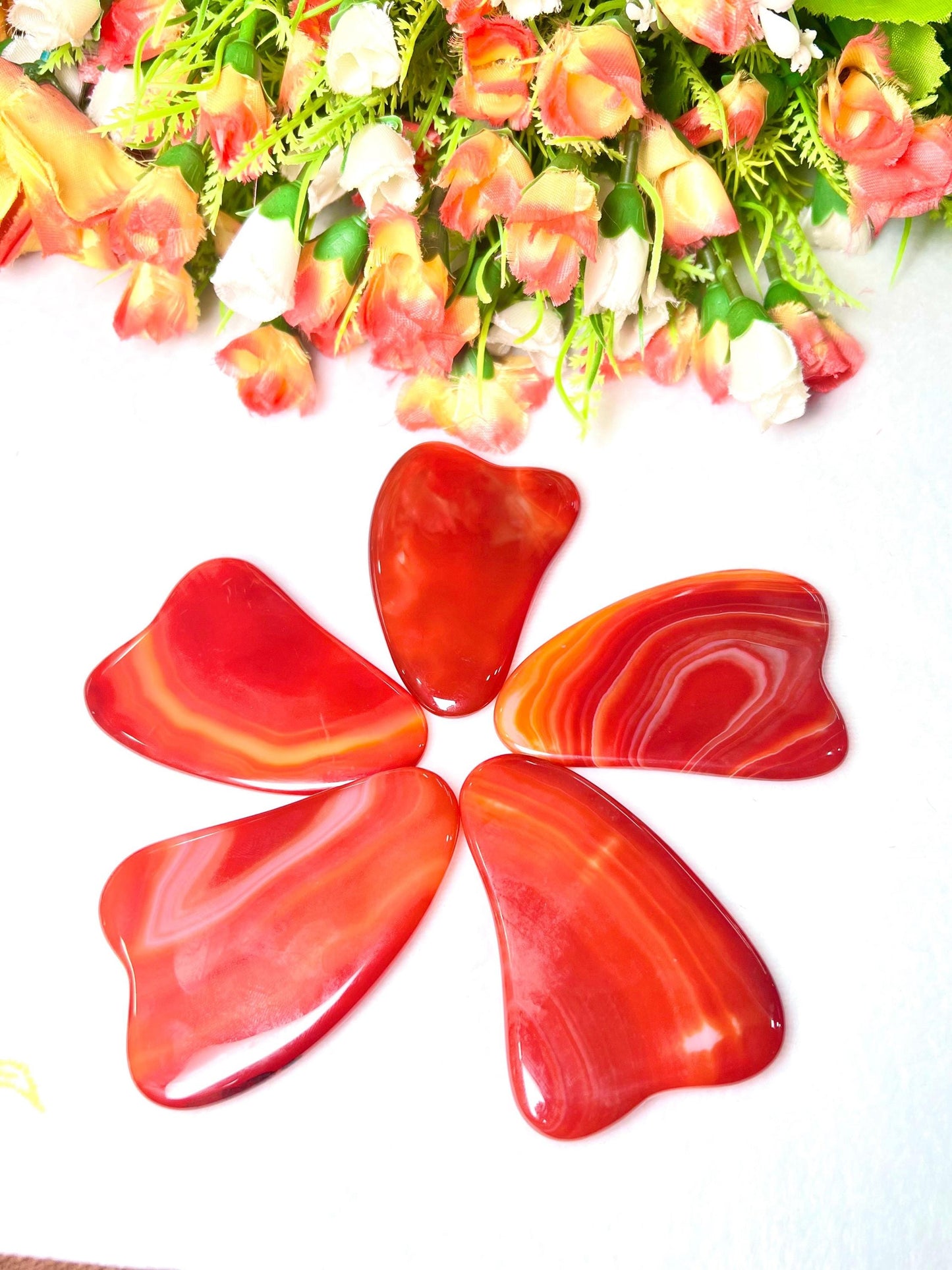 Red Onex Stone Gua Sha Massager - Face Massage - Body Massage