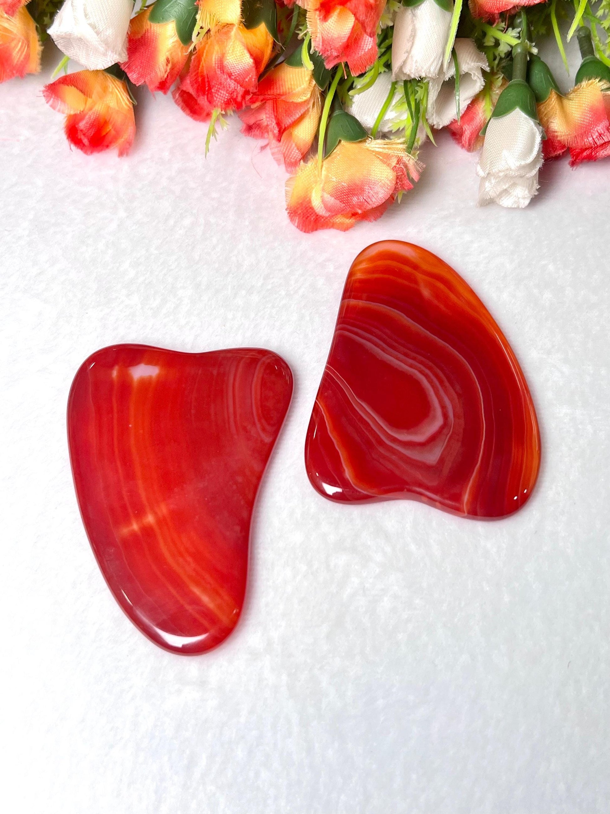 Red Onex Stone Gua Sha Massager - Face Massage - Body Massage