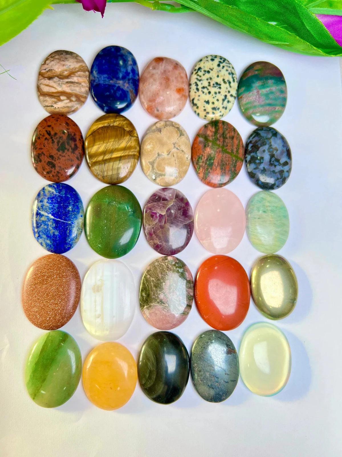 50 Worry Stone Mix Lot- Bulk Wholesale Thumb Stone Mix ideal for gifting