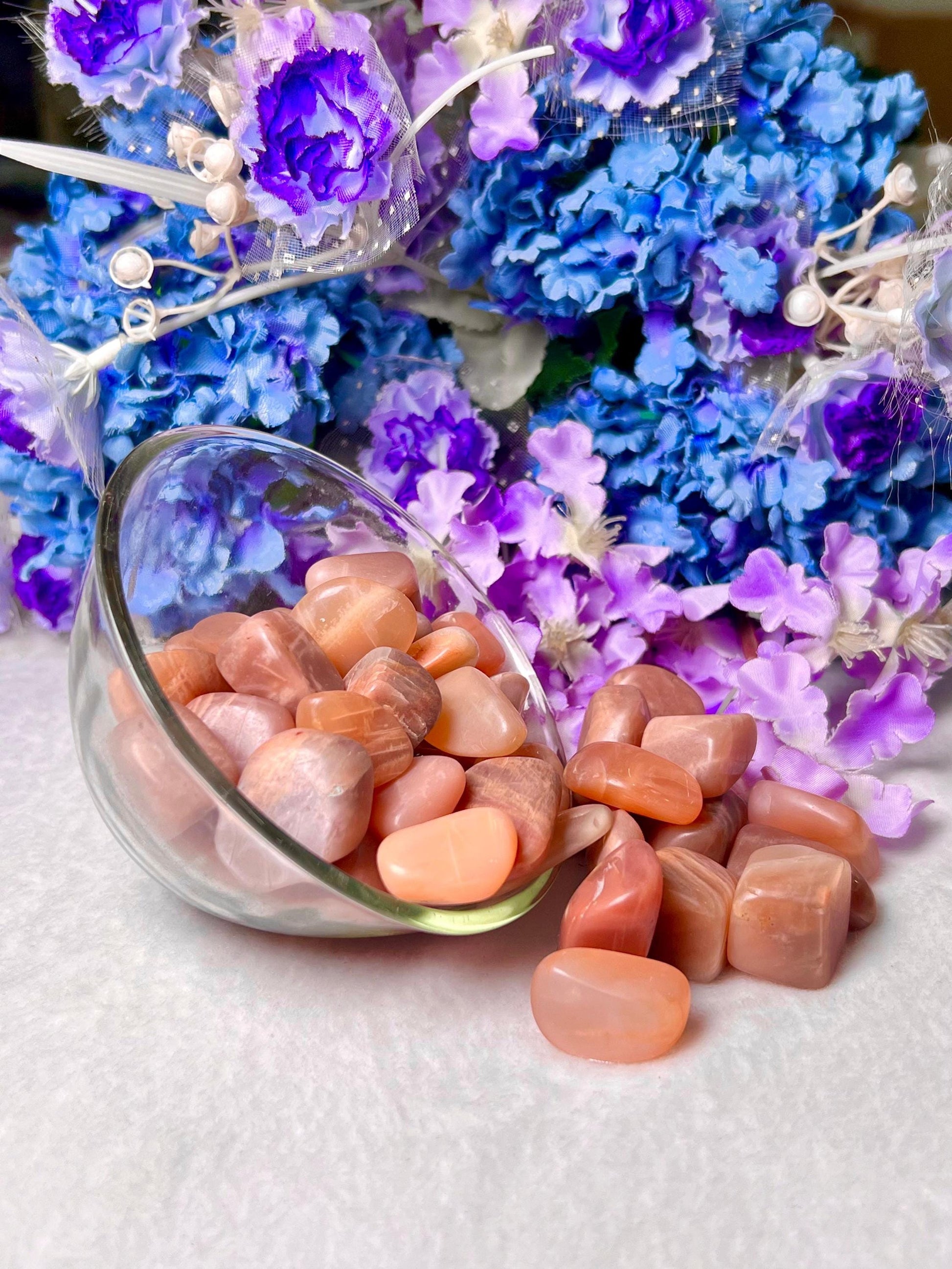 Red Orange Moonstone Tumbled Stone - Spiritual Stone -Healing Crystals in pack sizes of 1,3,5, and 10 Pieces Quality AAAAA +++++