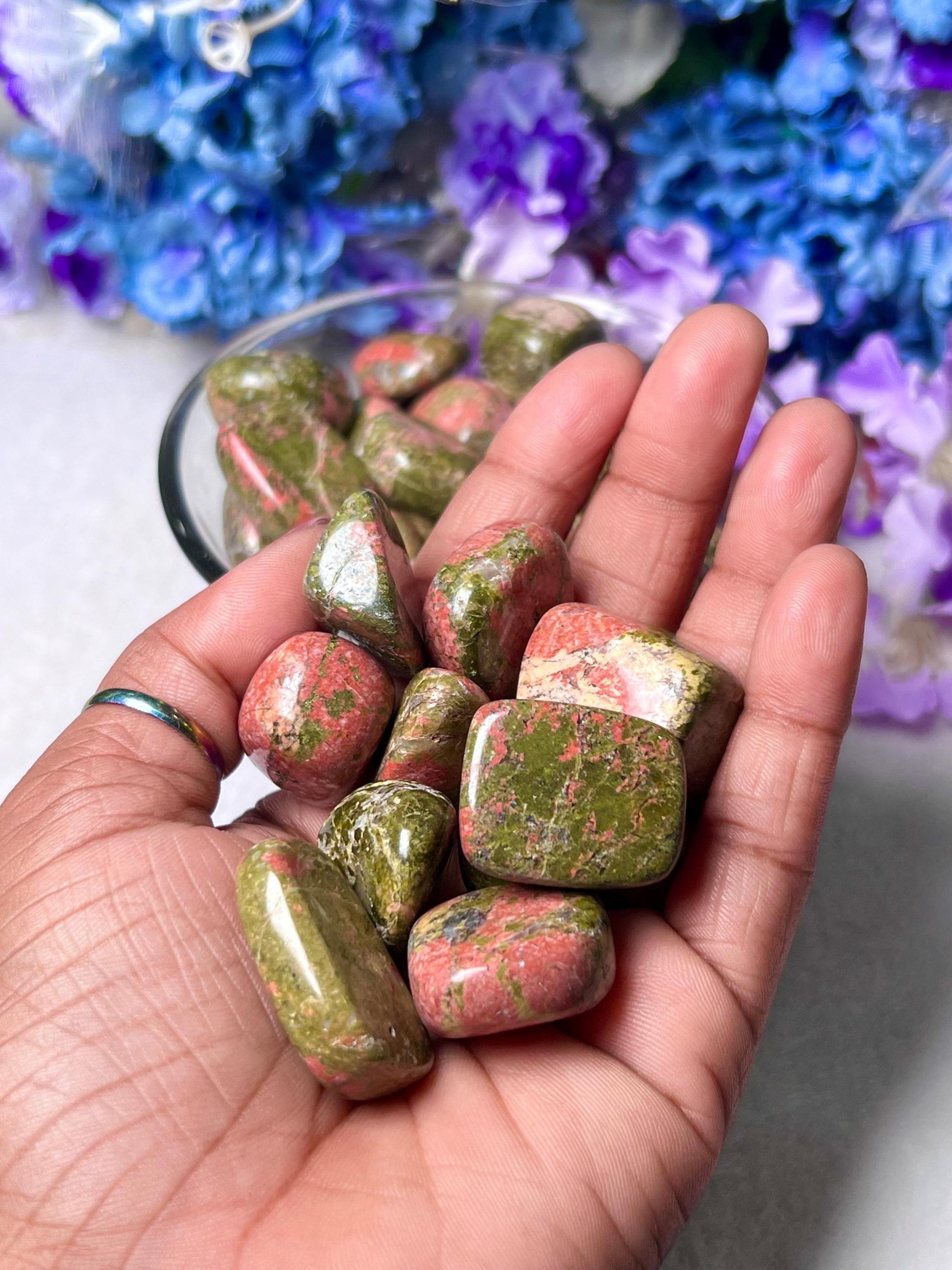 Unakite Tumbled Stone - Spiritual Stone -Healing Crystals in pack sizes of 1,3,5, and 10 Pieces Quality AAAAA +++++