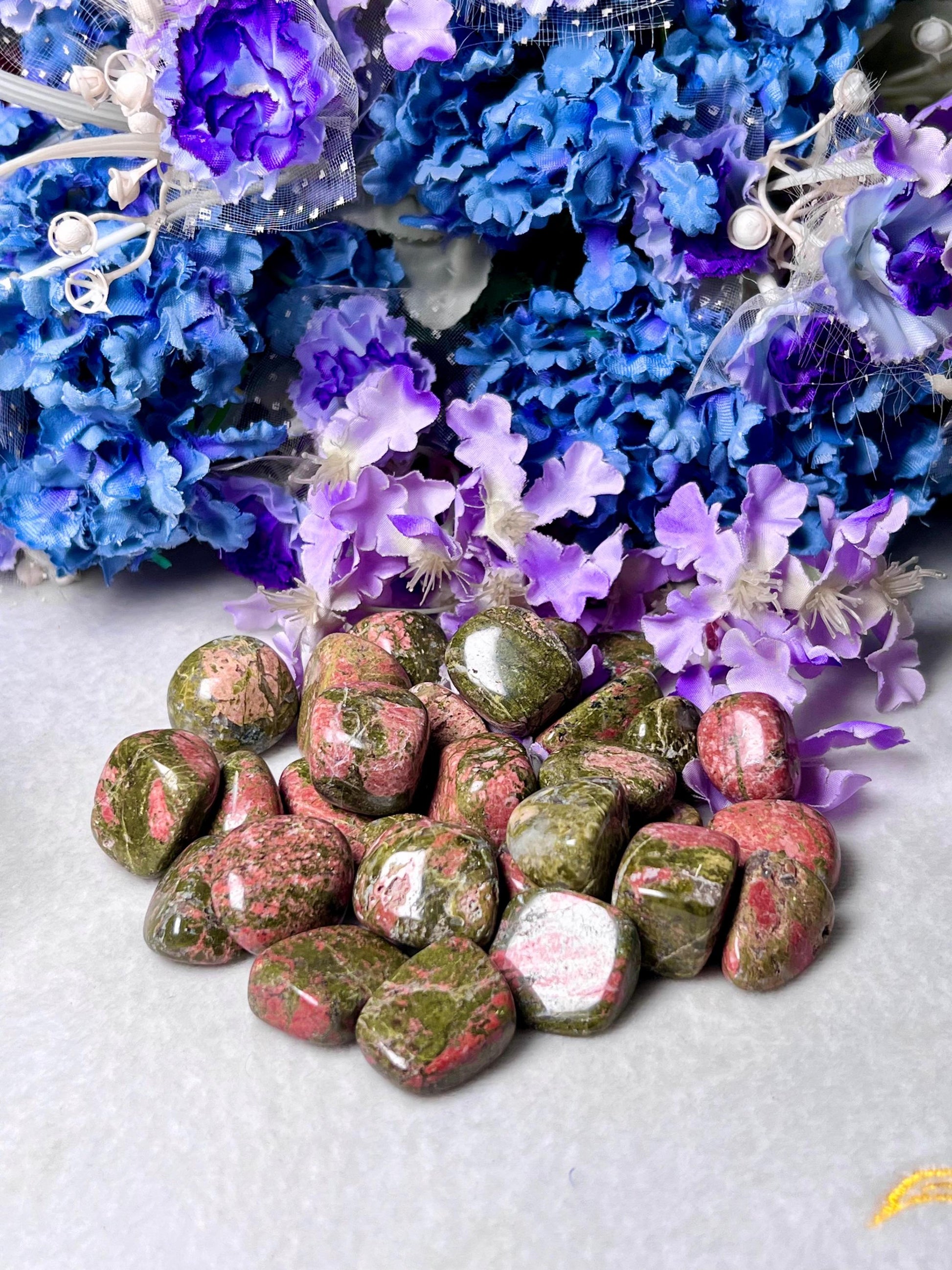 Unakite Tumbled Stone - Spiritual Stone -Healing Crystals in pack sizes of 1,3,5, and 10 Pieces Quality AAAAA +++++