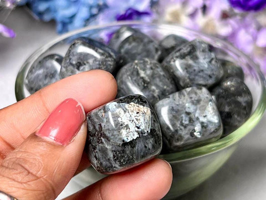 Larvikite Rainbow Stone Tumbled Stone - Spiritual Stone -Healing Crystals in pack sizes of 1,3,5, and 10 Pieces Quality AAAAA +++++