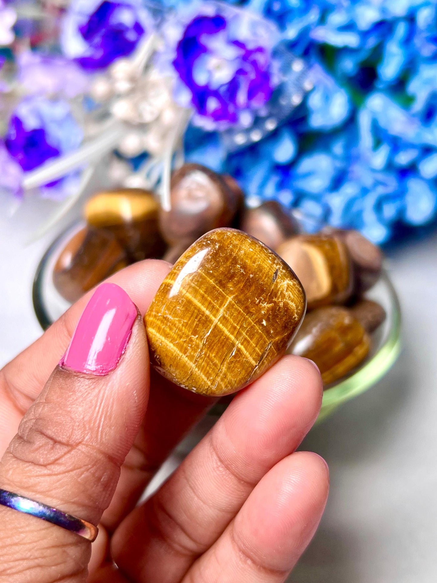 Tiger Eye Stone Tumbled Stone - Spiritual Stone -Healing Crystals in pack sizes of 1,3,5, and 10 Pieces Quality AAAAA +++++