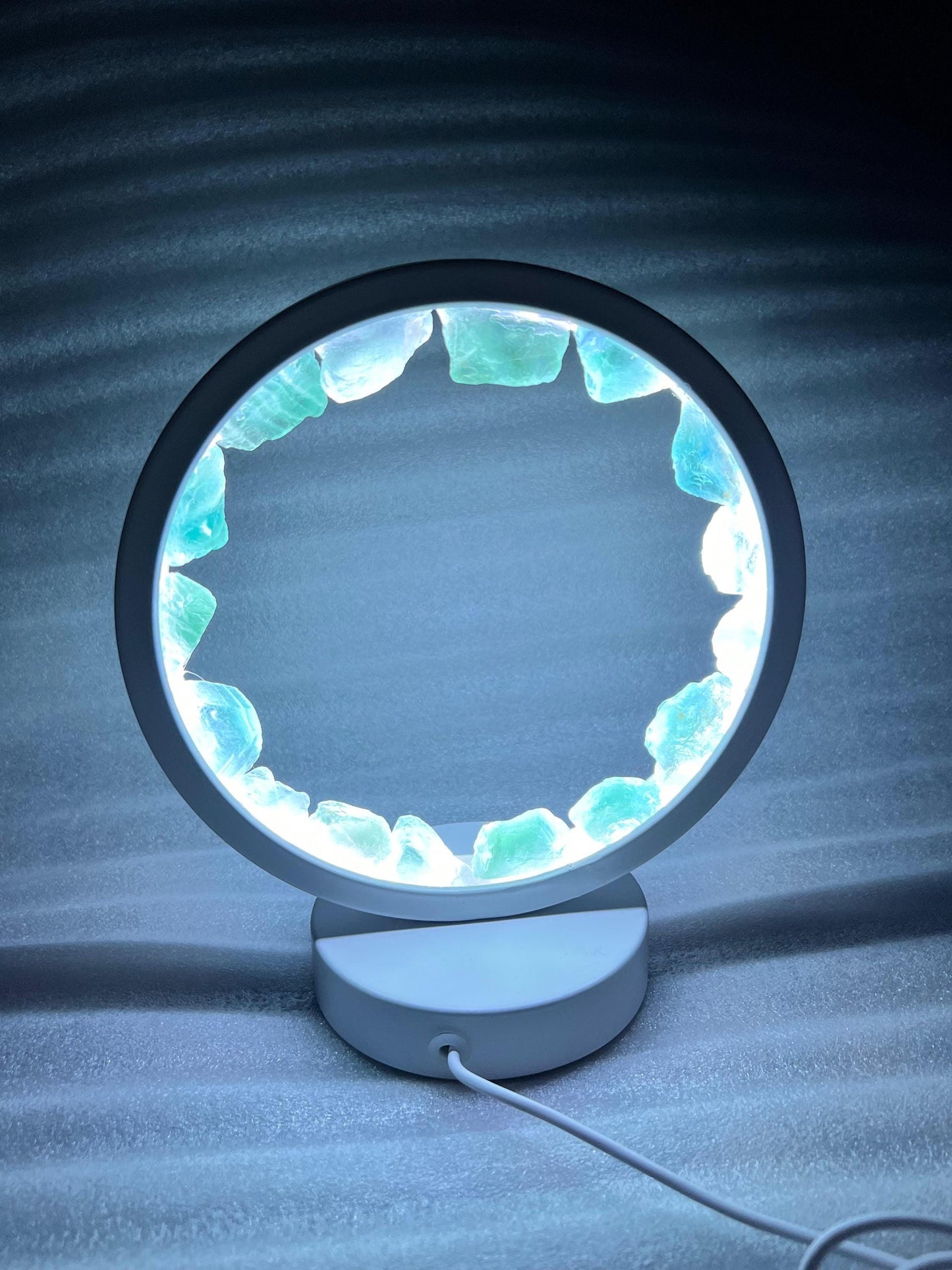 Multi-Fluorite Crystal USB Night Light – Harmonizing Lamp for Focus, Ambiance, Meditation, Home & Office Décor, Housewarming Gift