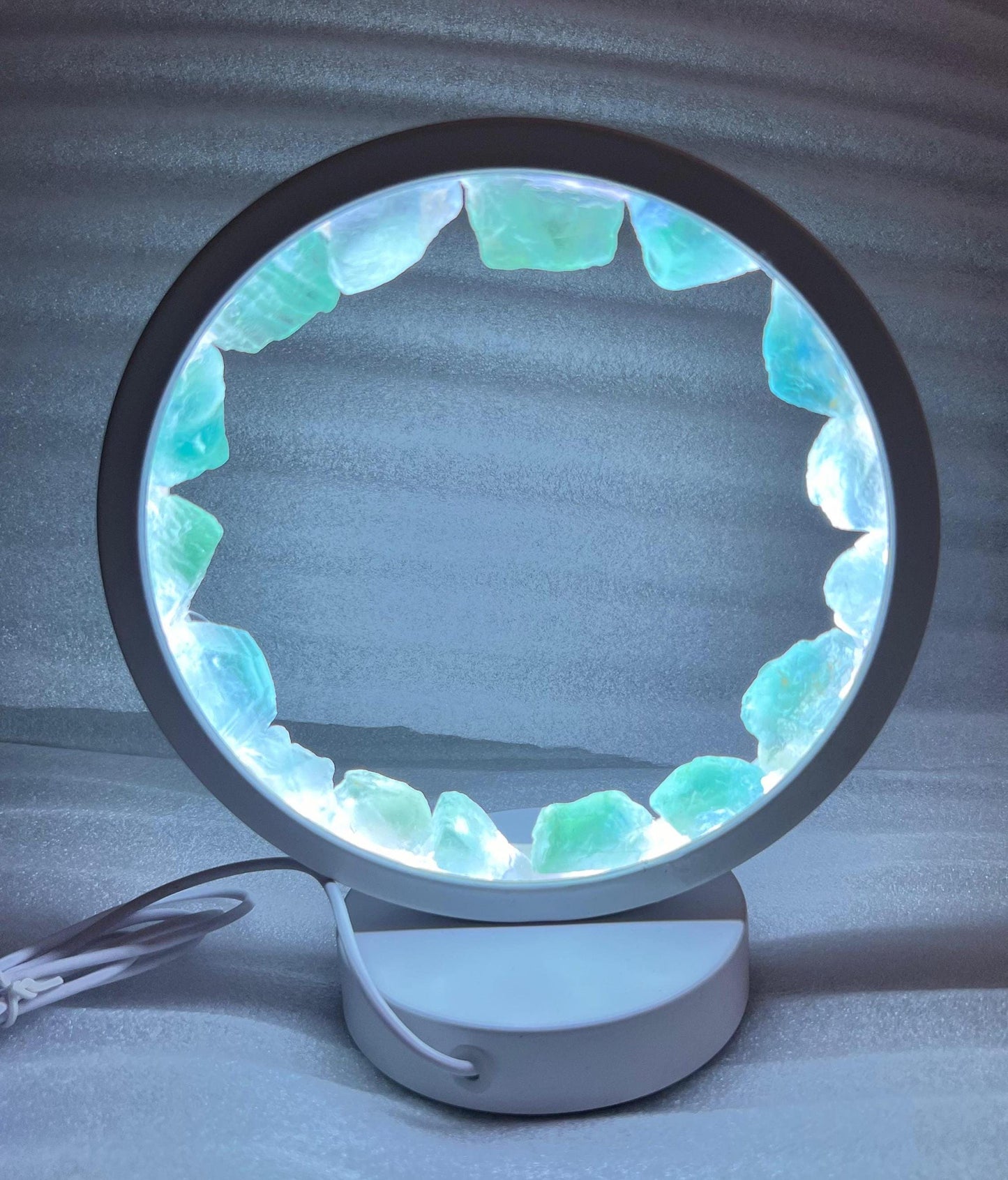 Multi-Fluorite Crystal USB Night Light – Harmonizing Lamp for Focus, Ambiance, Meditation, Home & Office Décor, Housewarming Gift