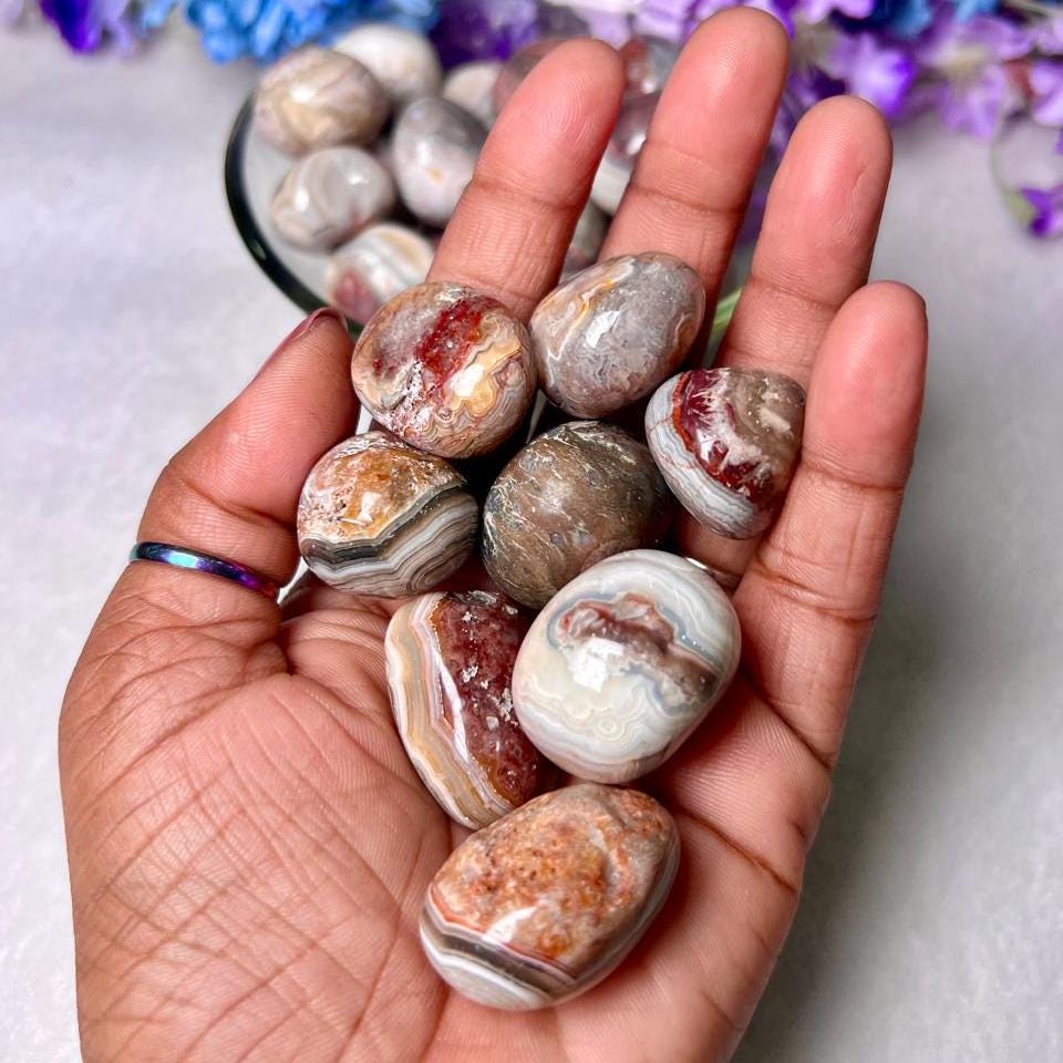 Crazy Lace Agate Stone Tumbled Stone - Spiritual Stone -Healing Crystals in pack sizes of 1,3,5, and 10 Pieces Quality AAAAA +++++