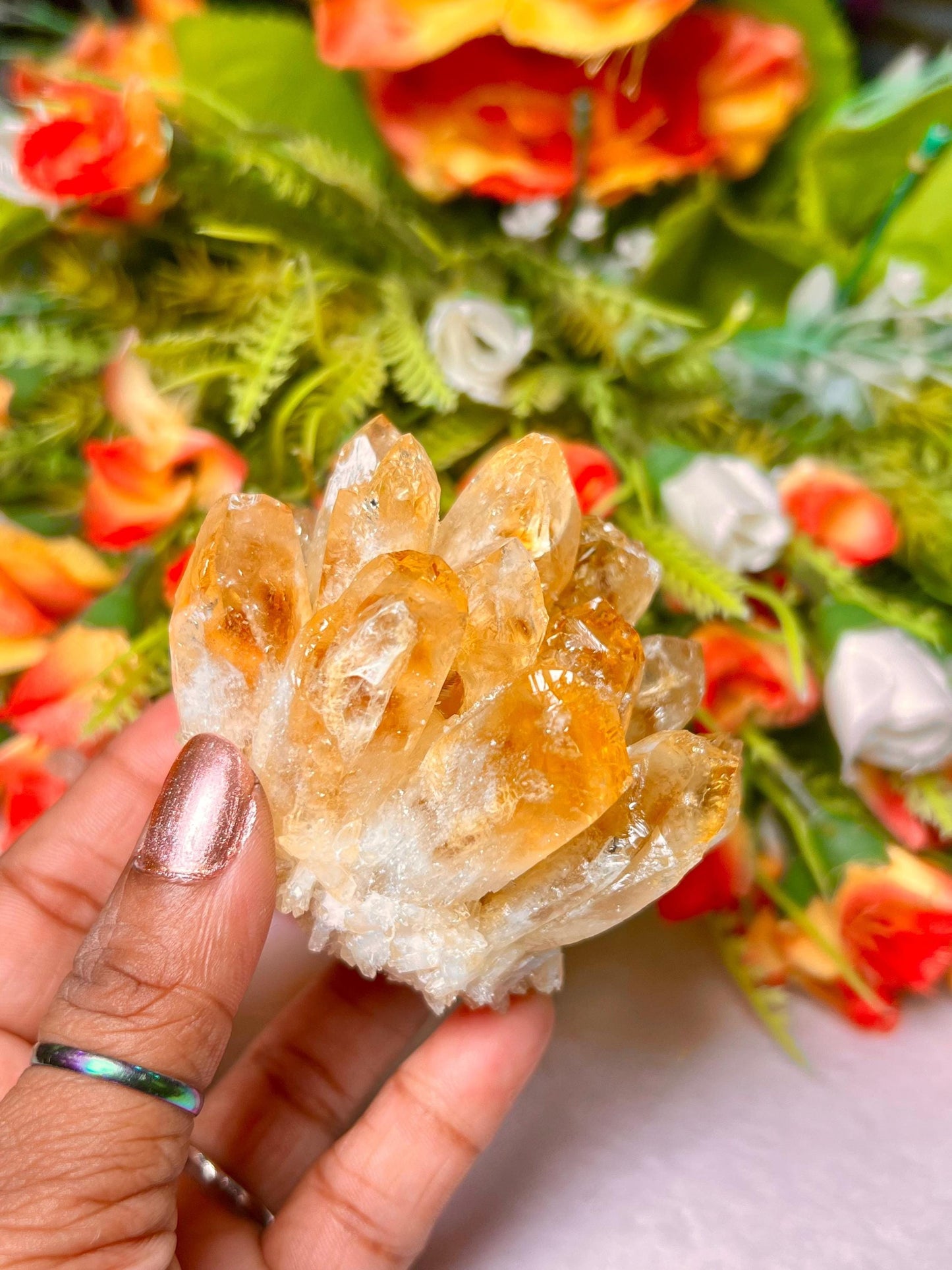 275g+ Yellow Quartz Cluster, Energy Crystal Quartz Point VUG,Home Decor, Reiki Healing, Crystal gift 1PC