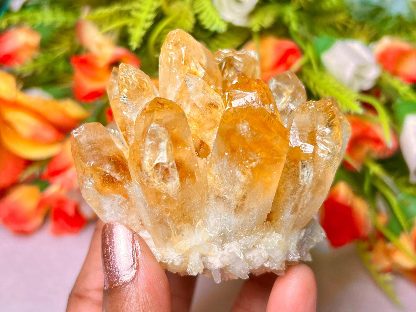 275g+ Yellow Quartz Cluster, Energy Crystal Quartz Point VUG,Home Decor, Reiki Healing, Crystal gift 1PC