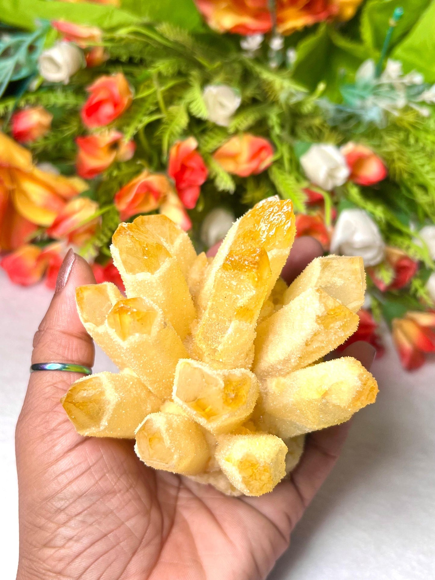 400g+ Yellow Quartz Cluster, Energy Crystal Quartz Point VUG,Home Office Decor, Reiki Healing, Crystal gift 1PC