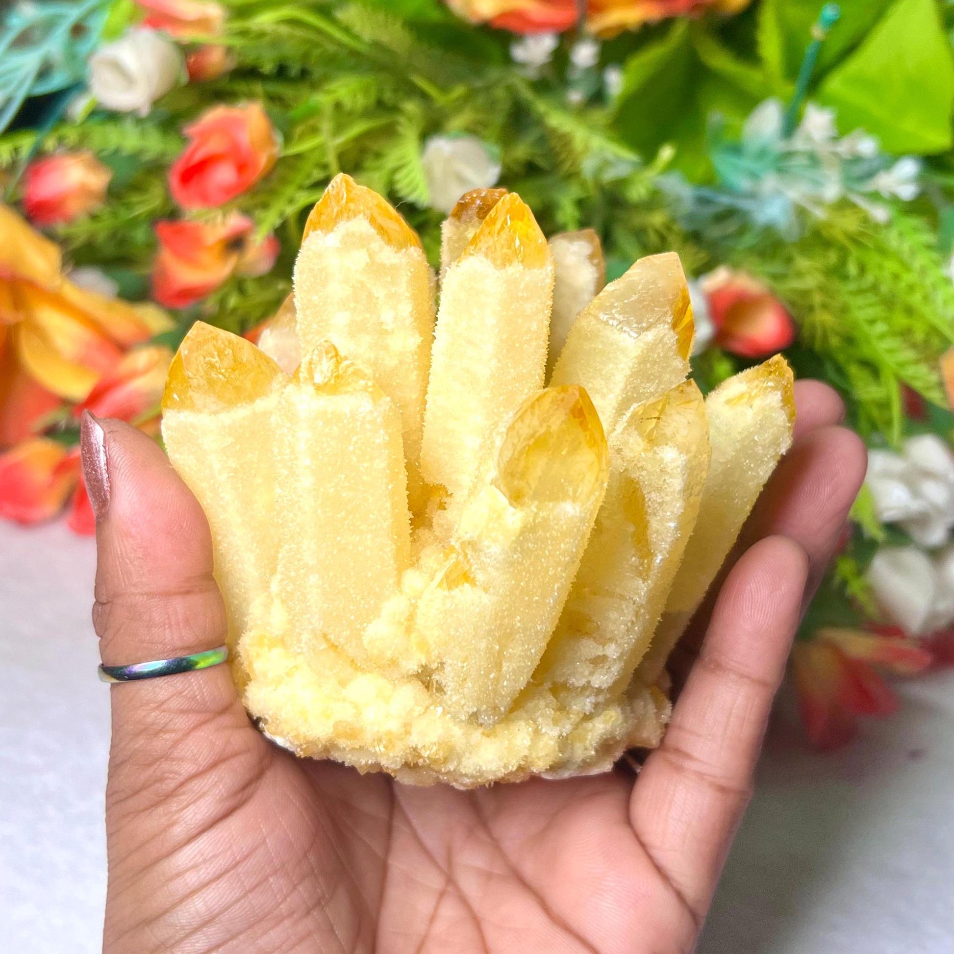 400g+ Yellow Quartz Cluster, Energy Crystal Quartz Point VUG,Home Office Decor, Reiki Healing, Crystal gift 1PC