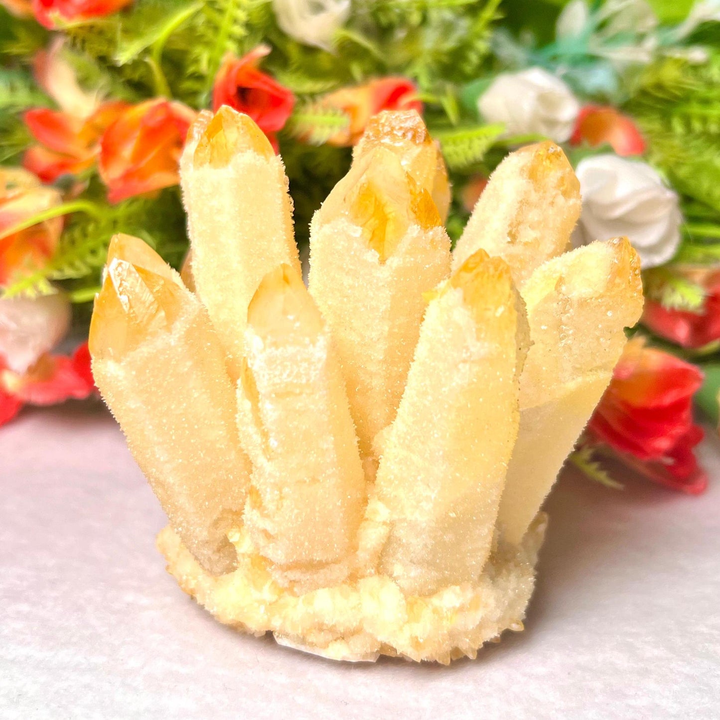 400g+ Yellow Quartz Cluster, Energy Crystal Quartz Point VUG,Home Office Decor, Reiki Healing, Crystal gift 1PC