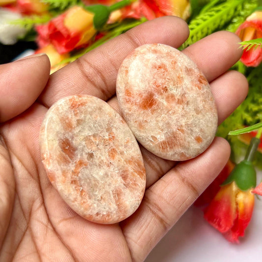 Sunstone Stone Worry Stone – Crystal Worry Stone – Pocket Stone – Healing Crystal - 4cmx3cm Thumb Stone One (1) Piece