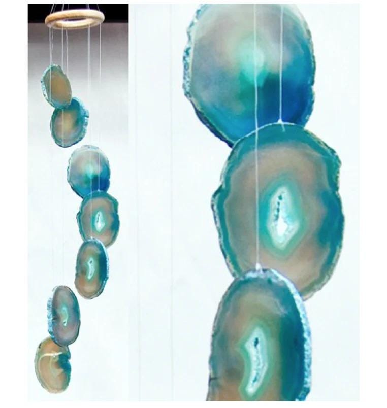 Pink Agate Slices Windchime Feng Shui Vastu , Home & Office Décor, Housewarming Gift