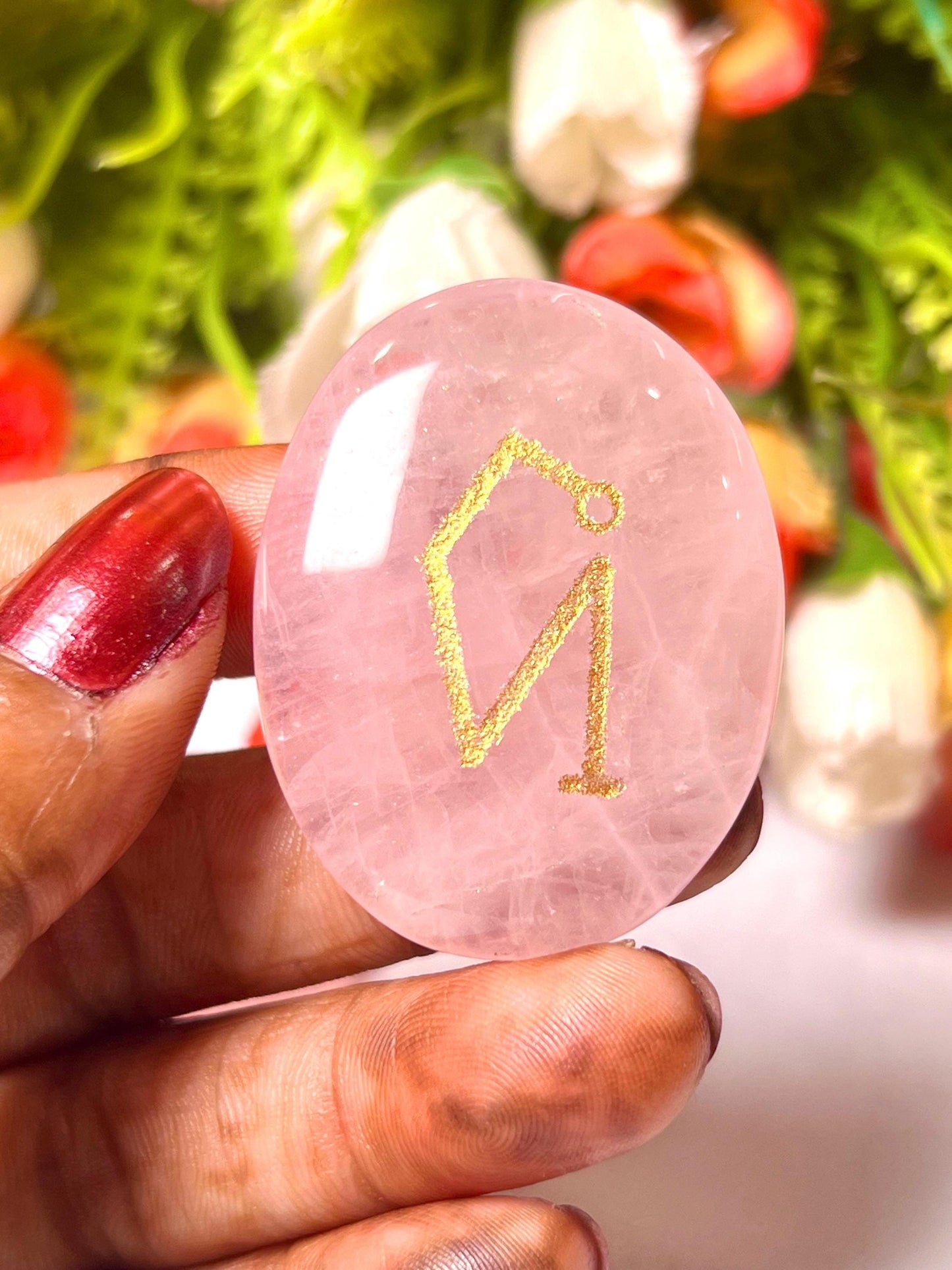 Rose Quartz Stone Archangel Stones Set Uriel, Michael, Raphael, Gabriel Orthodox Christian Church Four Archangels Symbol Set