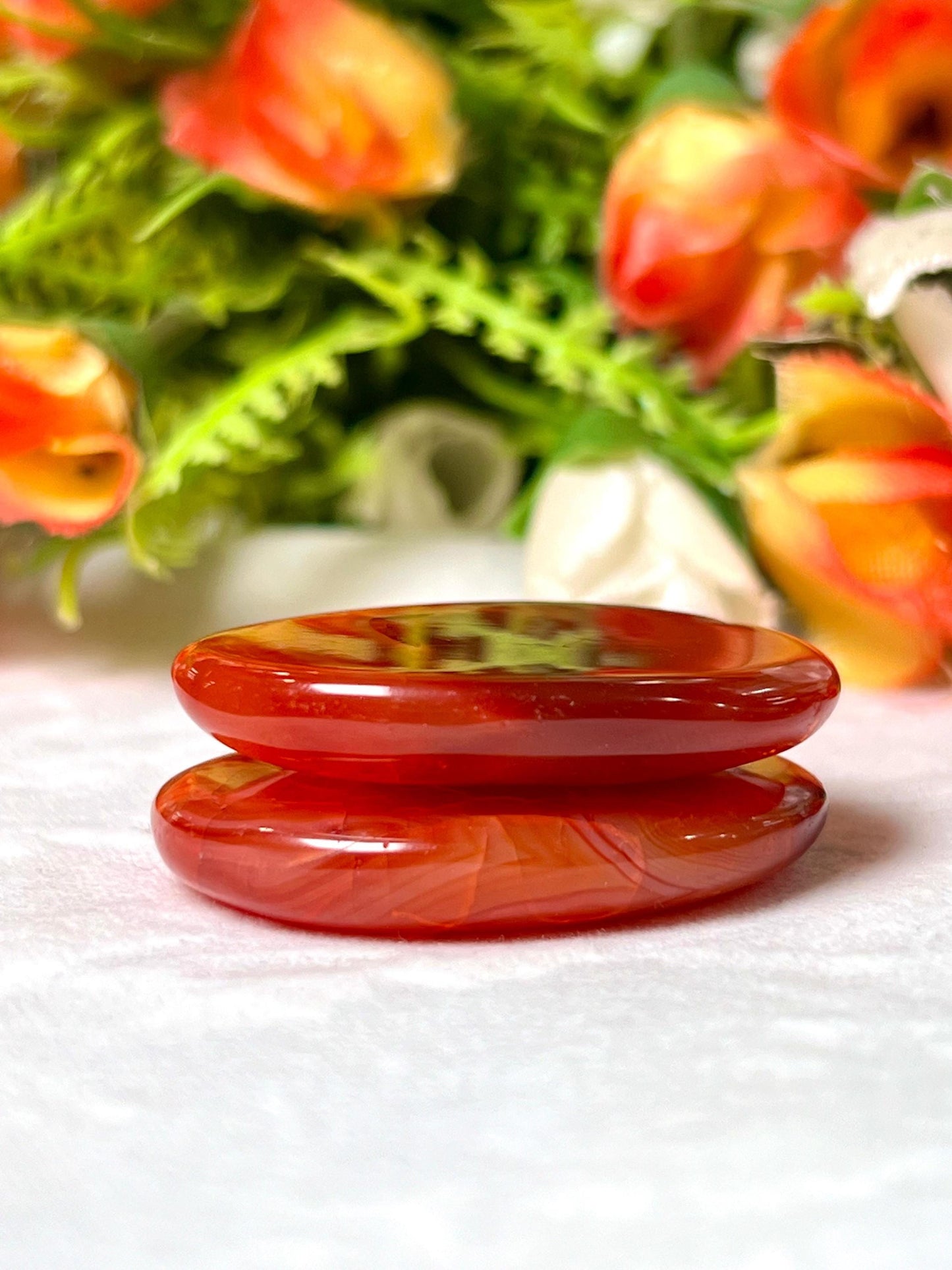 Red Carnelian Oval Palm Stone –Carnelian Cabochon Stone – Pocket Stone – Healing Crystal - 4cmx3cm Thumb Stone One (1) Piece