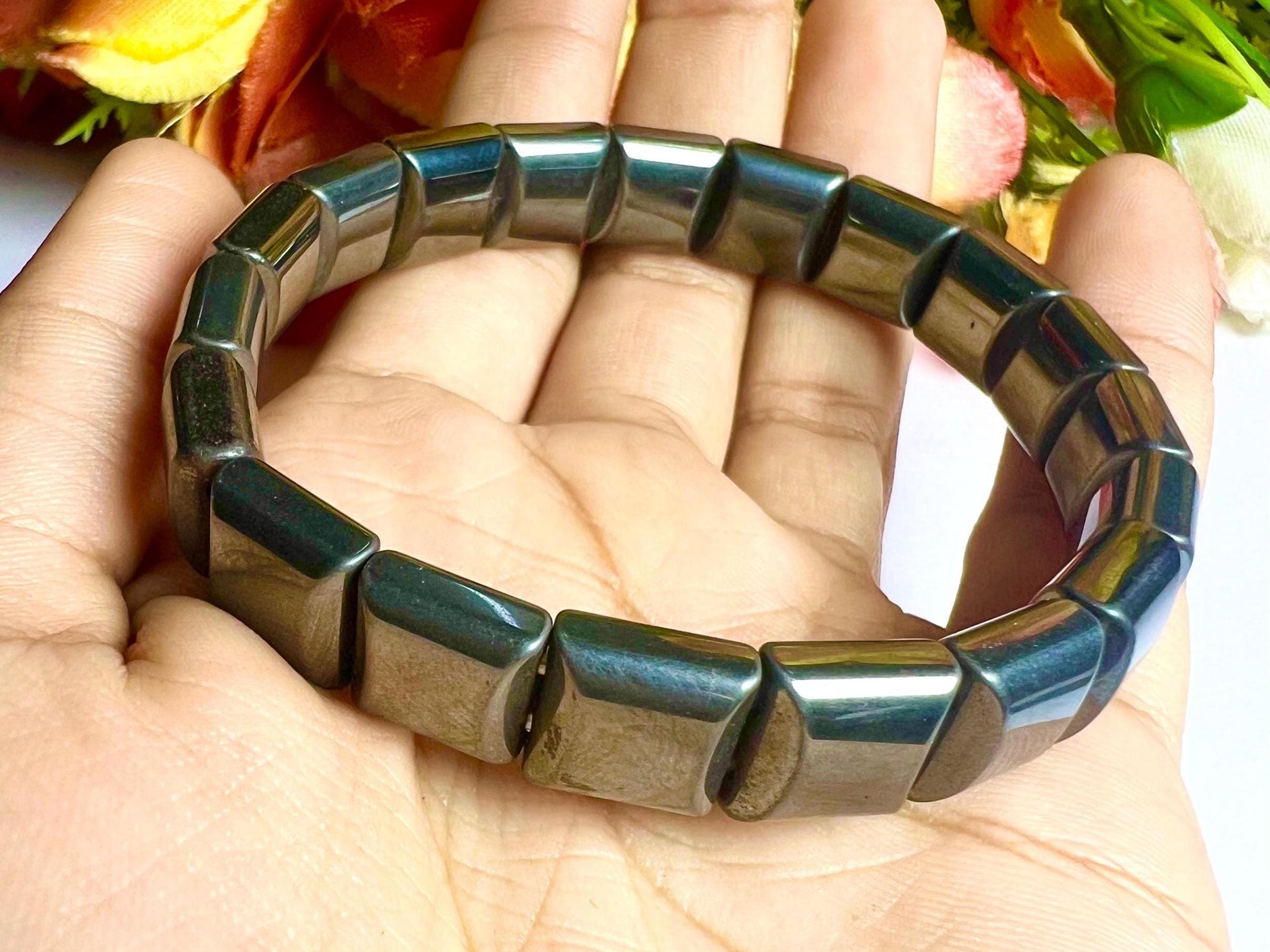 10 MM Hematite Stone Bengal Bracelet l Stretchable Bracelet l Unisex Bracelet AAAAA