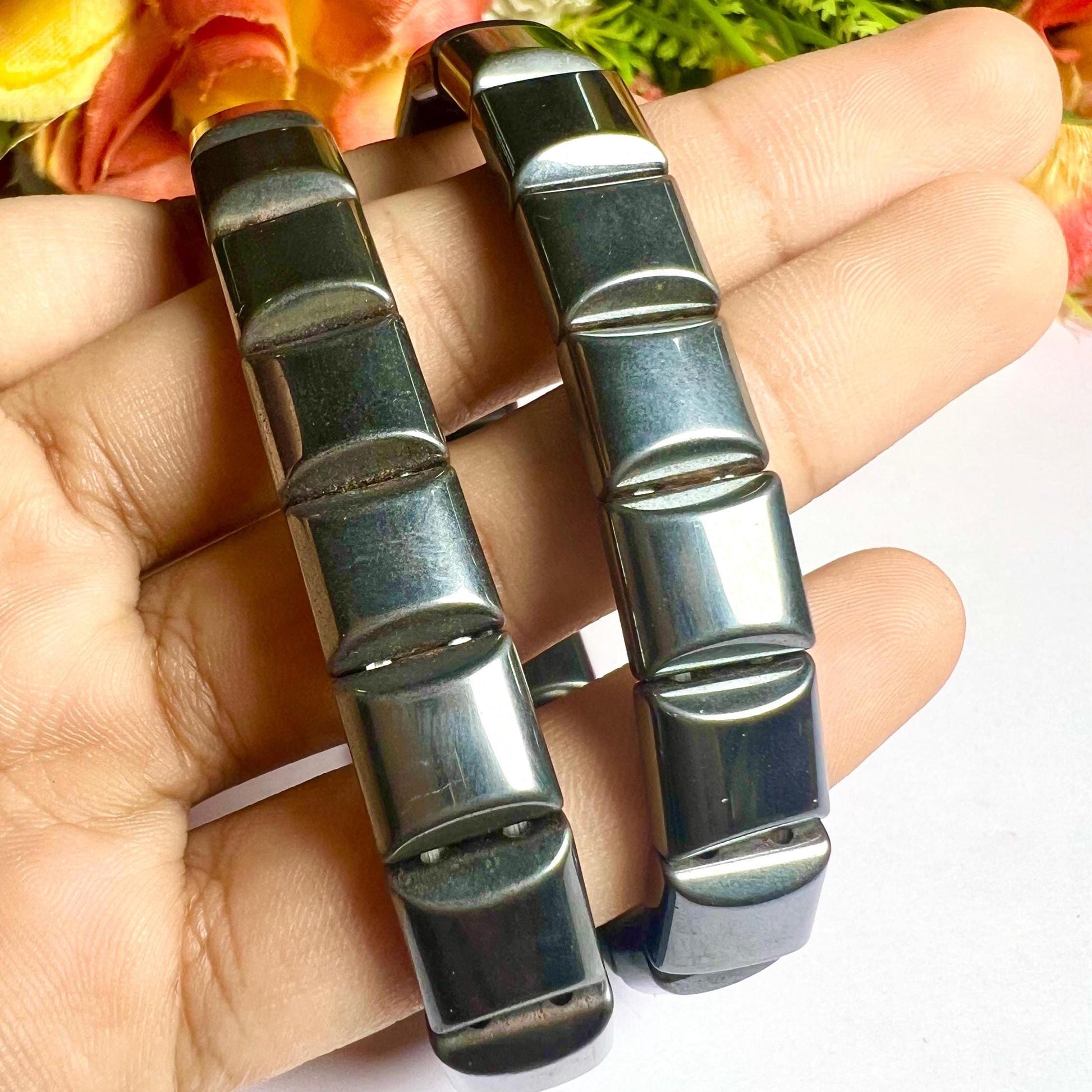 10 MM Hematite Stone Bengal Bracelet l Stretchable Bracelet l Unisex Bracelet AAAAA